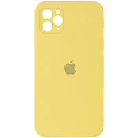 Чохол Чохол Silicone Case Square Full Camera Protective (AA) для Apple iPhone 11 Pro Max (6.5") (Жовтий /