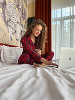 Жіноча піжама в клітинку. Комплект для сну. Одяг для дому., фото 2