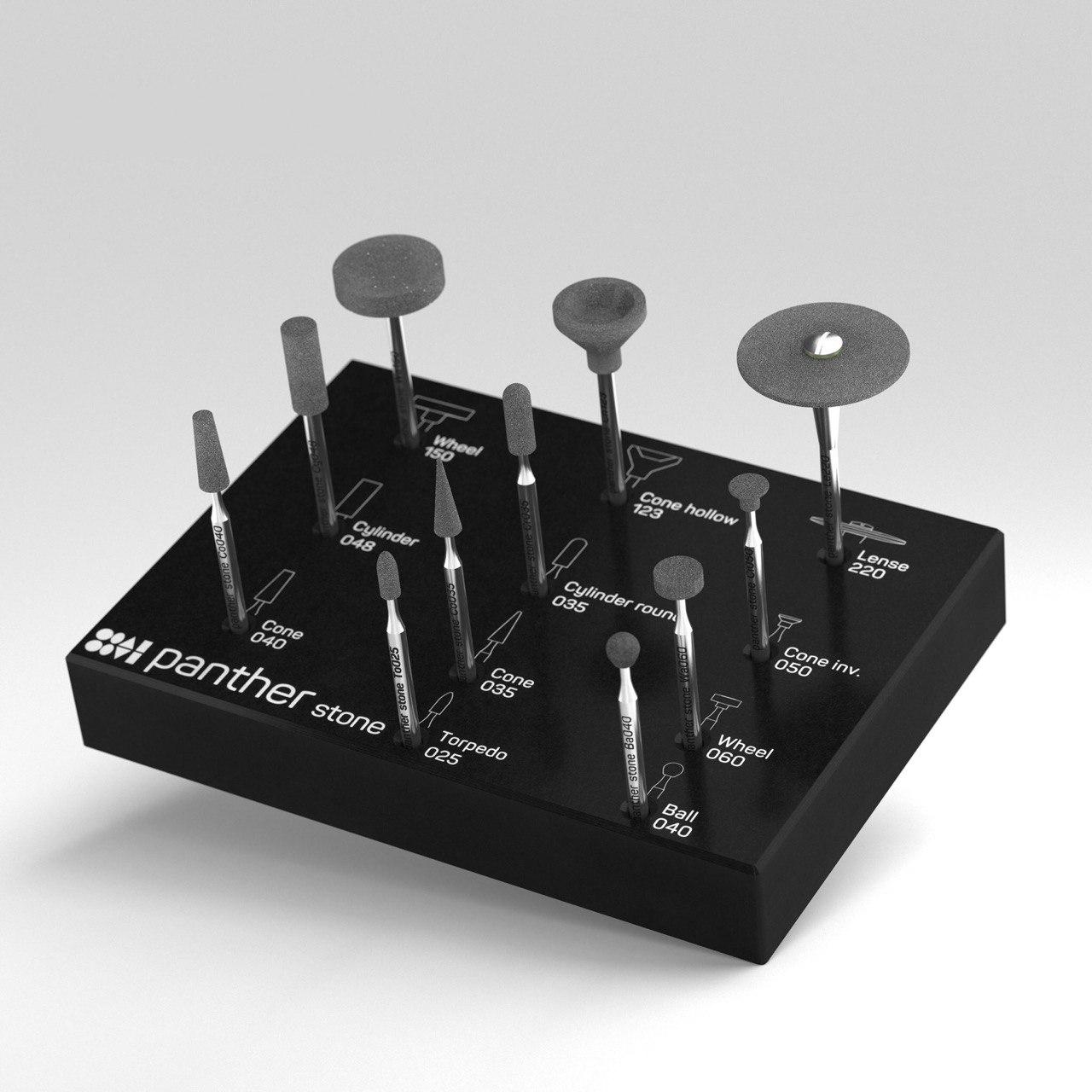 Набір алмазних каменців для обробки спеченого оксіду циркону Stone Kit 12 Panther (Німеччина), фото 1