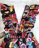 Дитячий сарафан Валерія трикотажний тепллий, на осінь - весну, квітковий малюнок, шкільний сарафан, фото 2