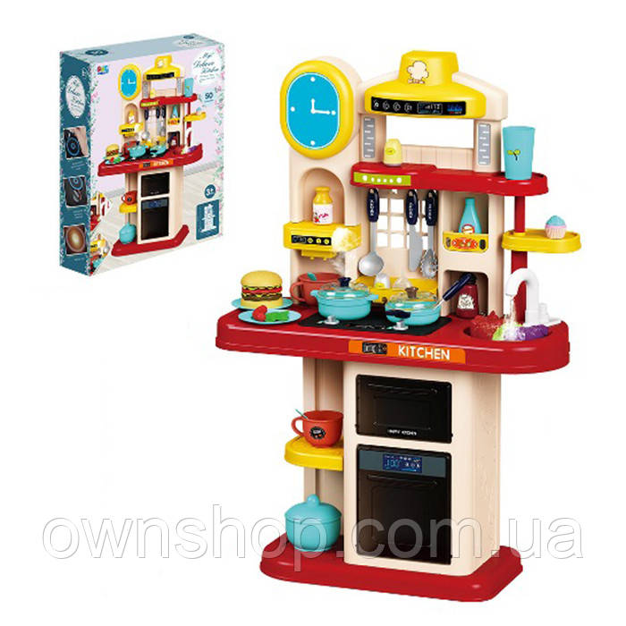 Дитяча кухня 16865D LIMO TOY 50 предметів, висота 76 см, духовка, плита, "пар", мийка (вода), фото 1