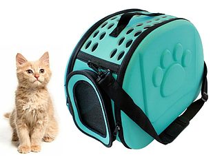 Переноска сумка транспортер для собак/шок L блакитний AG644J Польща ± 6 кг.