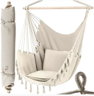 Гамак бразильський стілець Gardlov бежевий 20938 + 2 подушки