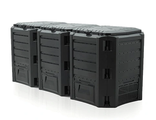 Компостер 3-х камерний Prosperplast 1200 л чорний 95436 198*71,9*82,6 см