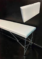 Косметологічна кушетка «Ручна» білий колір: для бровіста, нарощення вій, шугаринг, татуаж, масаж