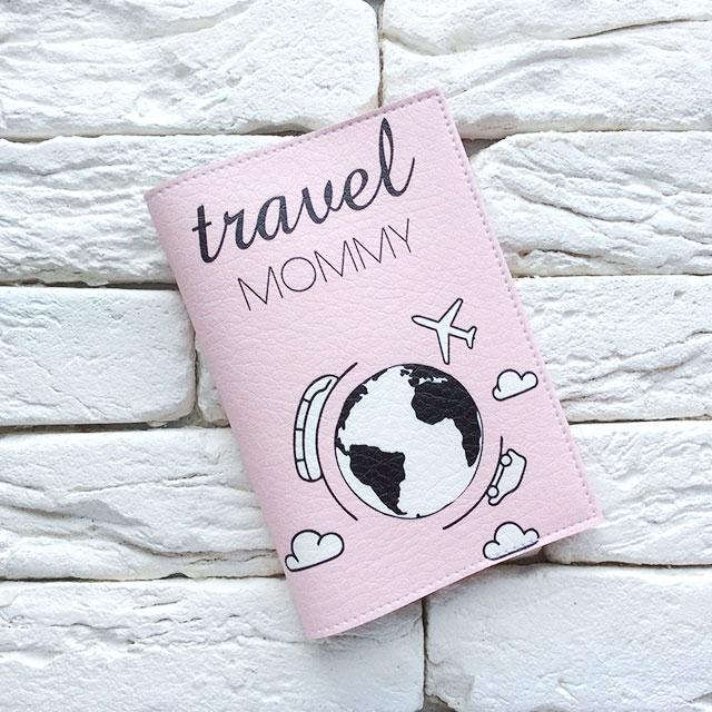 Обкладинка для паспорта Travel mommy 3 (рожевий), фото 1