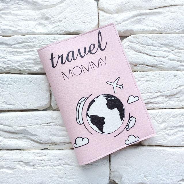 Обкладинка для паспорта Travel mommy 3 (рожевий)