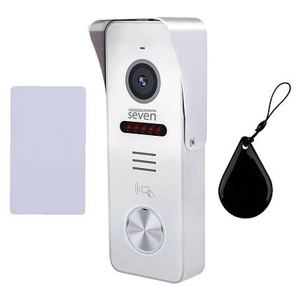 Виклична панель домофону з вбудованим зчитувачем карток MIFARE SEVEN CP-7503F RFID white, фото 1