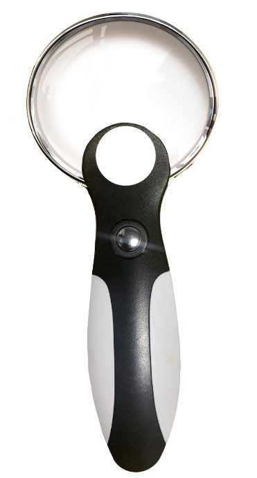 Лупа з LED підсвічуванням ручна WD-414 збільшувальне скло ліхтарик для читання