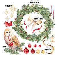 Новорічна наклейка Сова