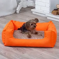 Ліжанка для кота і собаки Комфорт оранжевий з бежевим S - 60 x 45