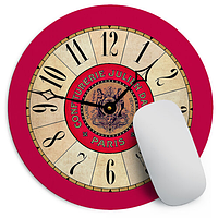 Килимок для миші круглий Червоний годинник