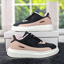 Кросівки жіночі чорні з рожевим демісезонним FDEK 4237, фото 3