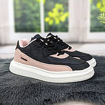 Кросівки жіночі чорні з рожевим демісезонним FDEK 4237, фото 2