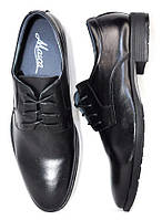 Размеры 40, 41, 42, 43, 44, 45 Кожаные классические мужские туфли, полноразмерные, черные Dual 8756