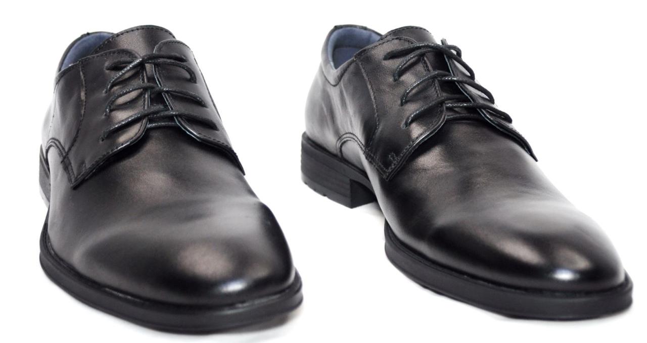 Розміри 40, 41, 42, 43, 44, 45 Шкіряні класичні чоловічі туфлі, повнорозмірні, чорні Dual 8756 - фото 3 - id-p1964698144