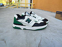 Кроссовки мужские New Balance 550 White Green Black демисезонные весна осень размер 45 (28,3 см)