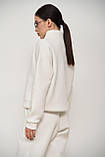 Модний жіночий флісовий спортивний костюм, спортивний жіночий костюм на флісі з кишенями білого кольору XL, фото 5