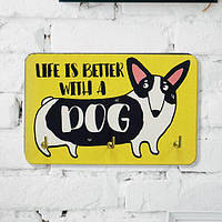 Ключниця настінна маленька Life is better with a dog