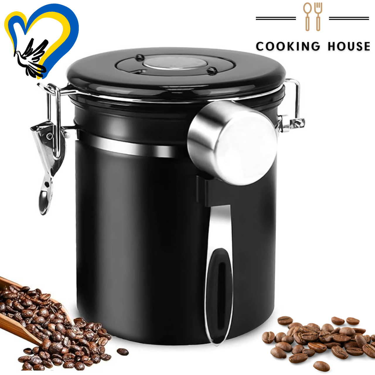 Ємність для зберігання кави з мірною ложкою 1500мл CookingHouse