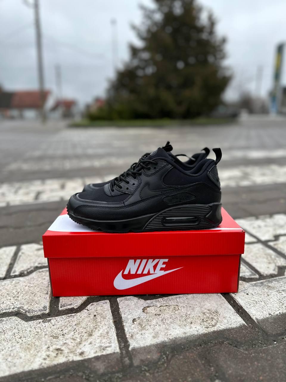 Чоловічі кросівки Nike Air Max 90 Black чорні найк аїр макс літні повсякденні весна літо