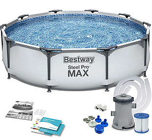 Круглий каркасний басейн Bestway 56408 305x76 см з насосом, фільтр