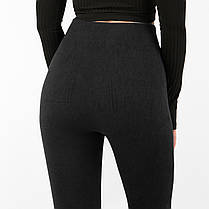 Лосини жіночі теплі на хутрі L-3XL Легінси під джинс зі стразами Чорний колір, фото 3