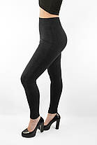 Лосини жіночі теплі на хутрі L-3XL Легінси під джинс зі стразами Чорний колір, фото 2