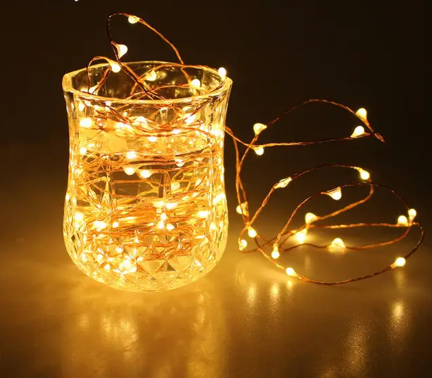 Гірлянда Роса 5м, проволка на батарейках 50 LED, Холодний білий, фото 1