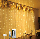 USB гірлянда штора 3х3 м (теплий білий) світлодіодна з пультом / Гірлянди від повербанку, фото 4