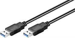 Кабель пристроїв Goobay USB3.0 A M M  1.0m AWG28 3xShielded D5.5mm Gold Cu чорний (75.04.5717 SC, код: 7453935