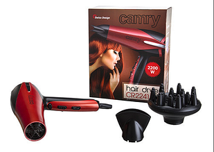Фен Camry CR 2241 з дифузором Польща 2200 Вт Червоний