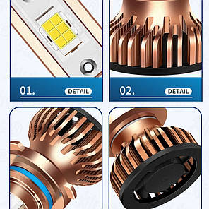 Лампа LED H1 радіатор+кулер 55w/9600lm S7-Mini 3570 Chip 6000K +400% IP67 DC9-24V, фото 2