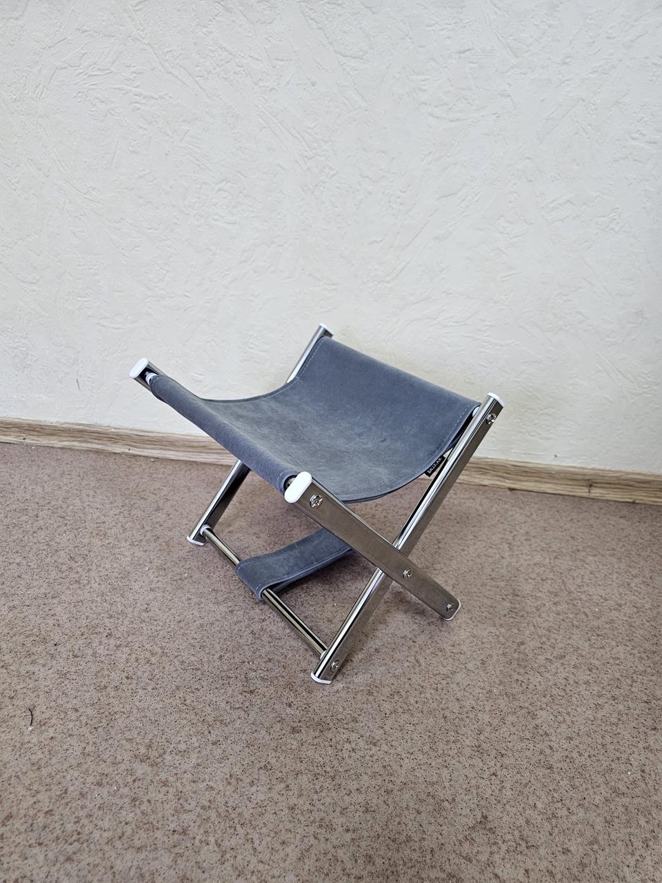 Підставка для сумки на металевих ніжках 31 см велюр Сірий (К12), фото 1