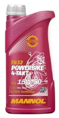 Мотоциклетна моторна олива Mannol 7832 4-Takt Powerbike 15W-50 1 л (MN7832-1)