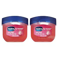 Vaseline, Lip Therapy, бальзам для губ, вазелин розовые губы, 2 упаковки по 7 г