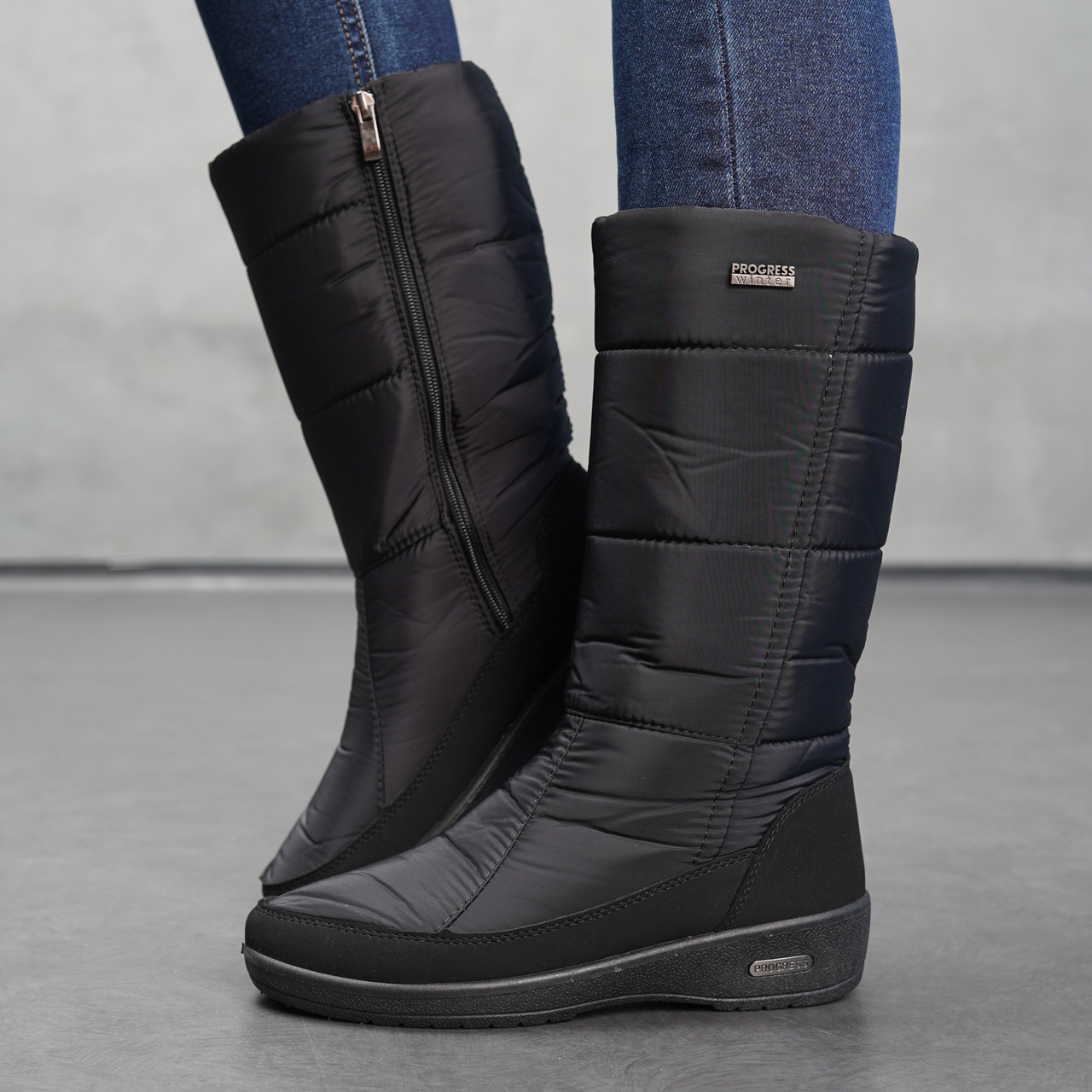 Жіночі дутики-чоботи на хутрі