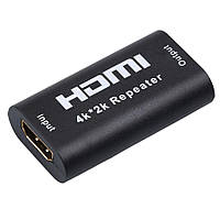 Подовжувач моніторний Goobay HDMI F F (Repeater) Pas (до 40m) 4K30Hz Metal 3D чорний (75.05.8 SC, код: 7455329