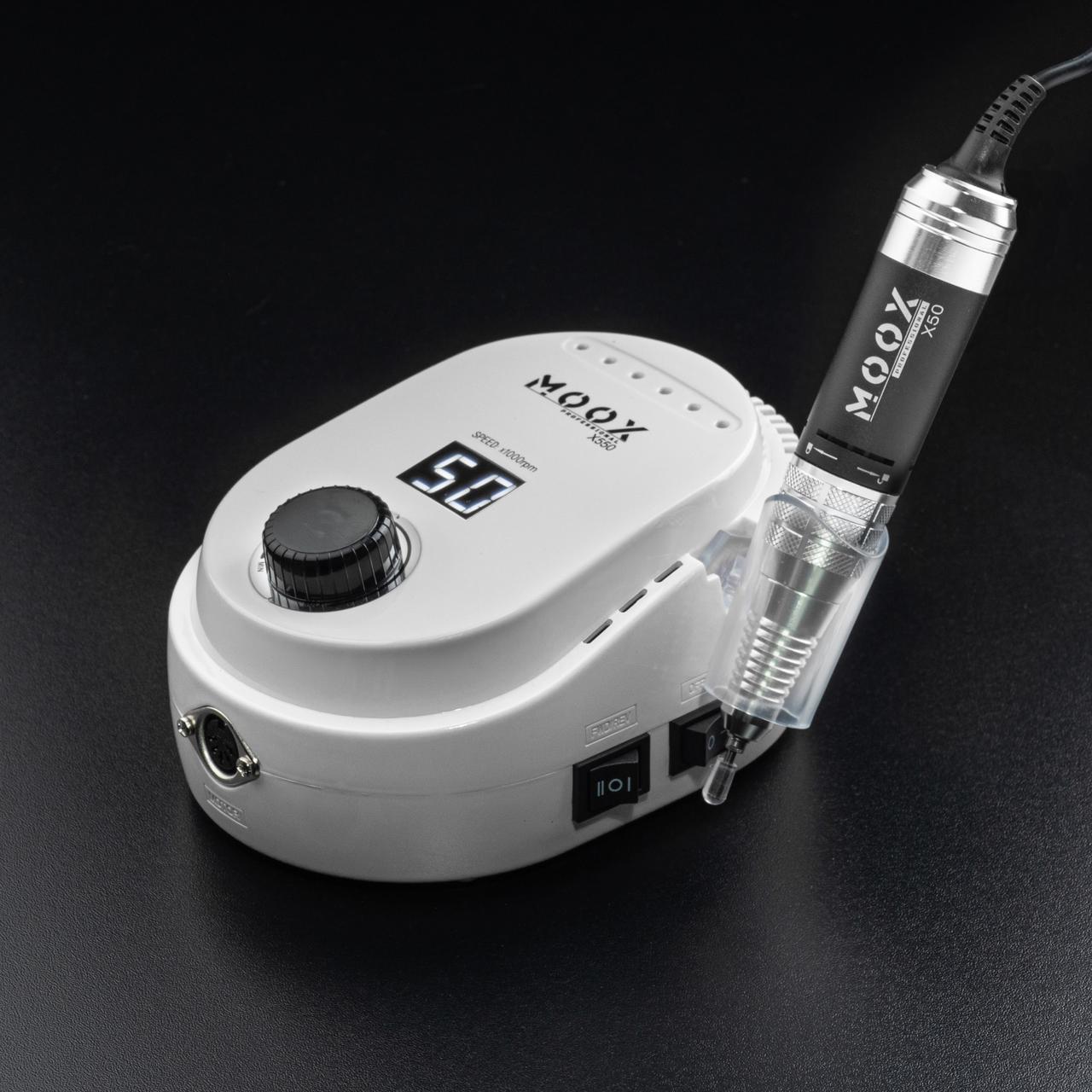 Білий професійний фрезер Мокс X550 на 70 Вт. - 50000 об./хв. для манікюру та педикюру, фото 1