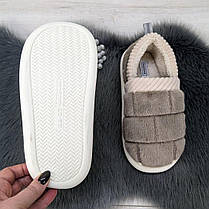 Капці чуні жіночі теплі із задником коричневі Gvozdika 4241, фото 5