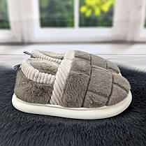 Капці чуні жіночі теплі із задником коричневі Gvozdika 4241, фото 2