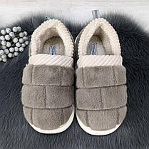 Капці чуні жіночі теплі із задником коричневі Gvozdika 4241, фото 4