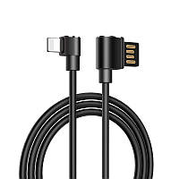 Кабель Usb Lightning HOCO U37 Long Roam 2.4А 0.6m (L-образный, метал. коннект,круглый) Black