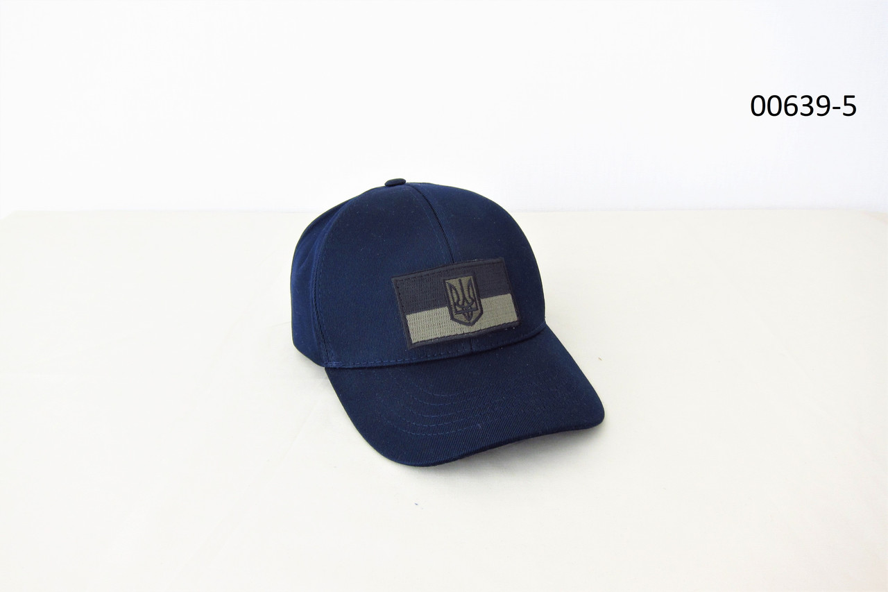 Кепка бейсболка синя коттонова з прапором України DAVANI 00639-5