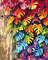 Картина Рисование по номерам Абстракции цветы Набор для росписи Цветные листья Живопись 40x50 Brushme BS32082
