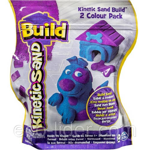 Пісок для дитячої творчості - KINETIC SAND BUILD (блакитний - 227 м, фіолетовий - 227 г)