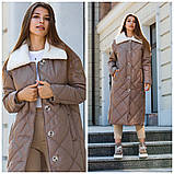 Жіноче зимове пальто ПВ-314 молоко, фото 8