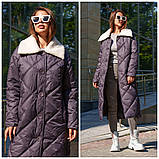 Жіноче зимове пальто ПВ-314 молоко, фото 10