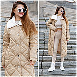 Жіноче зимове пальто ПВ-314 молоко, фото 9