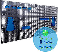 Панель інструментів (58х120 см) перфорована з додатковими кріпленнями для СТО гаража, фото 2